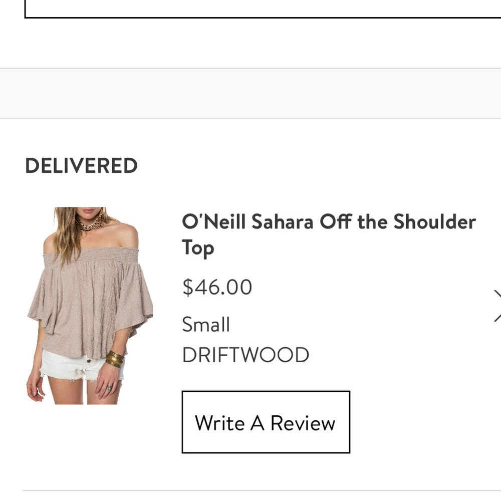 O’Neill off the shoulder top size small